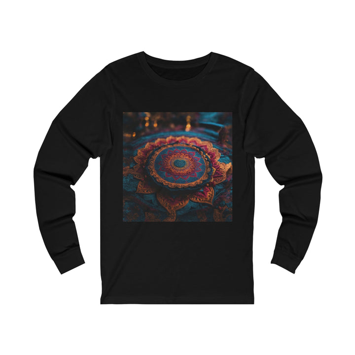 Mandala Intricate Tapestry - Unisex Jersey Long Sleeve Tee - Long-sleeve - g(0D·IO) - S - Black -