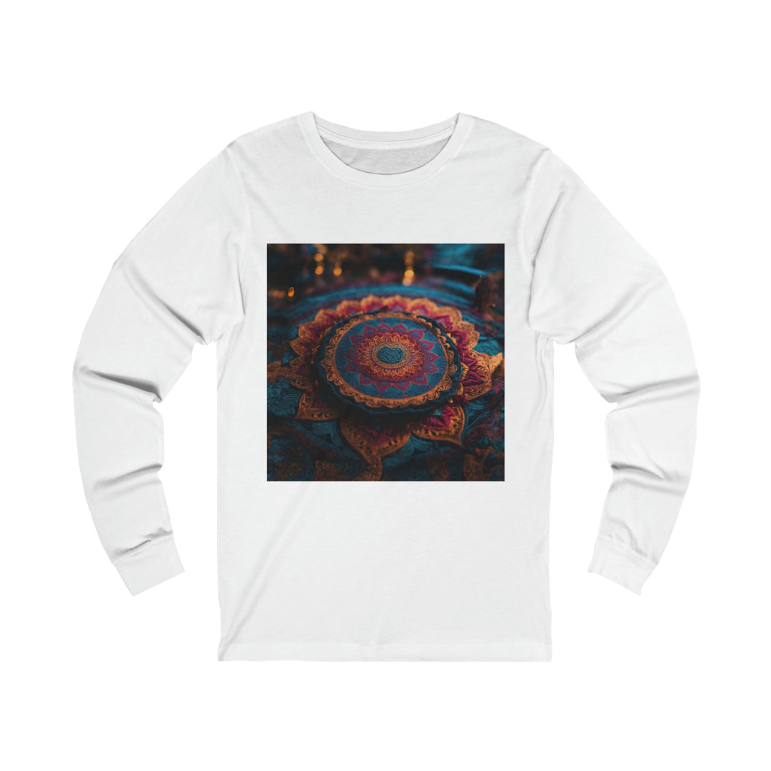 Mandala Intricate Tapestry - Unisex Jersey Long Sleeve Tee - Long-sleeve - g(0D·IO) - S - White -