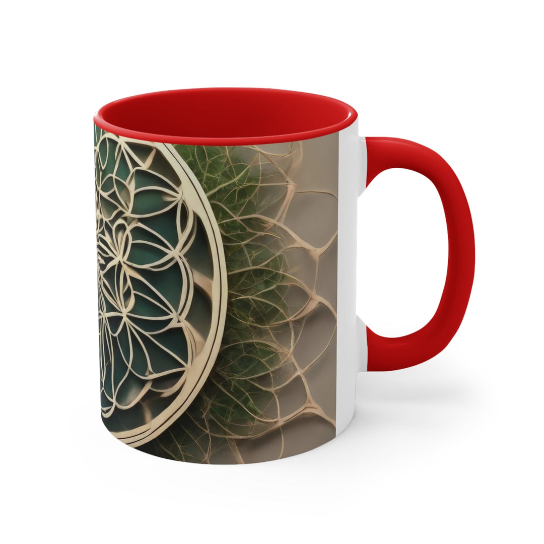 Mandala Organic Patterns - Accent Coffee Mug - Mug - g(0D·IO) - Pink - 11oz -