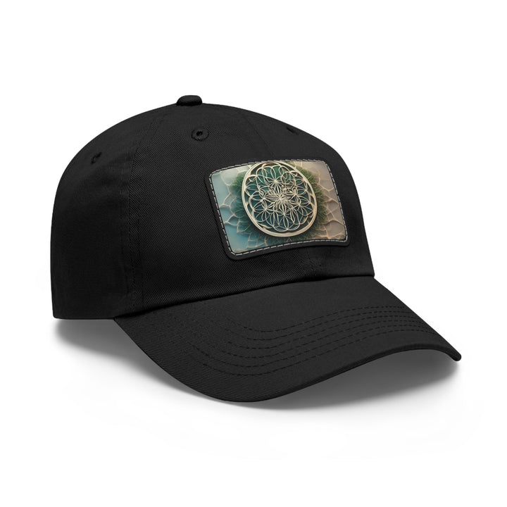 Mandala Organic Patterns - Dad Hat - Hats - g(0D·IO) - White / Black patch - Rectangle - One size