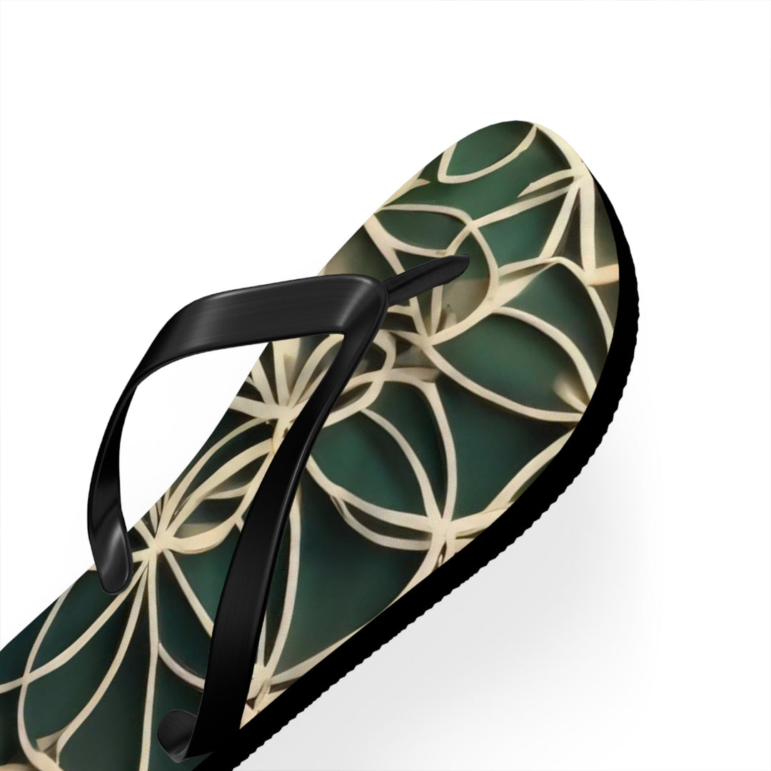 Mandala Organic Patterns - Flip Flops - Shoes - g(0D·IO) - XL - Black sole -