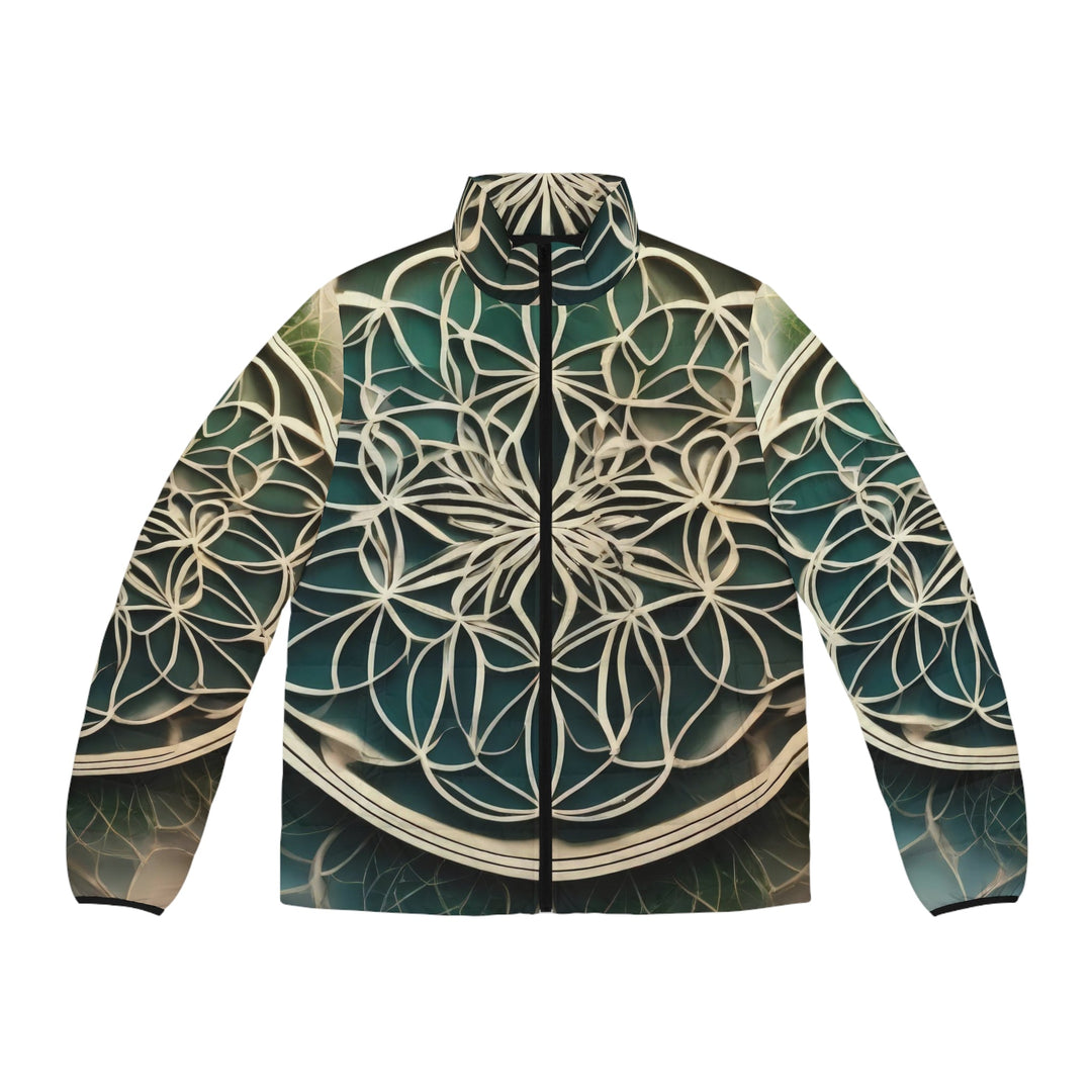 Mandala Organic Patterns - Puffer Jacket - All Over Prints - g(0D·IO) - S - Black zipper -