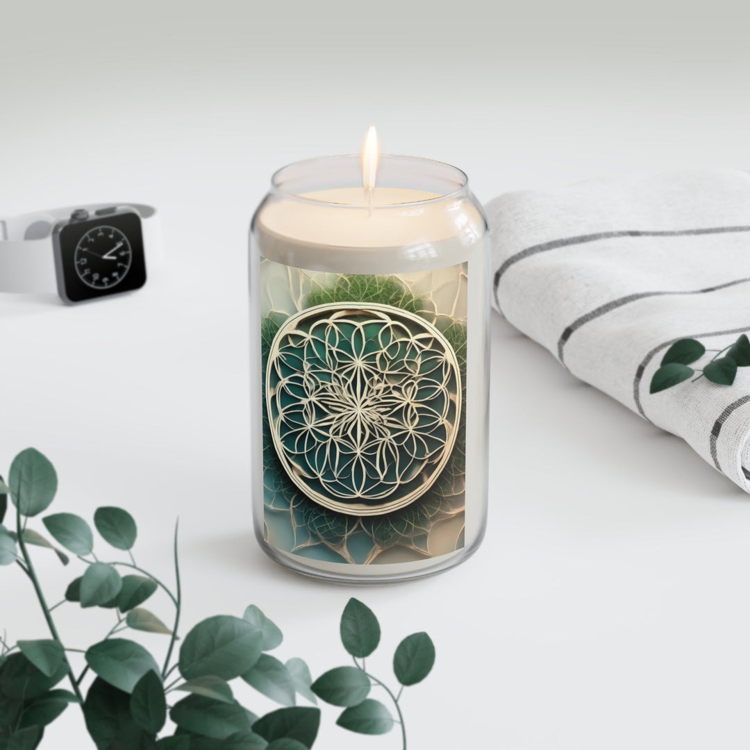 Mandala Organic Patterns - Scented Candle - Home Decor - g(0D·IO) - Vanilla Bean - 13.75oz -