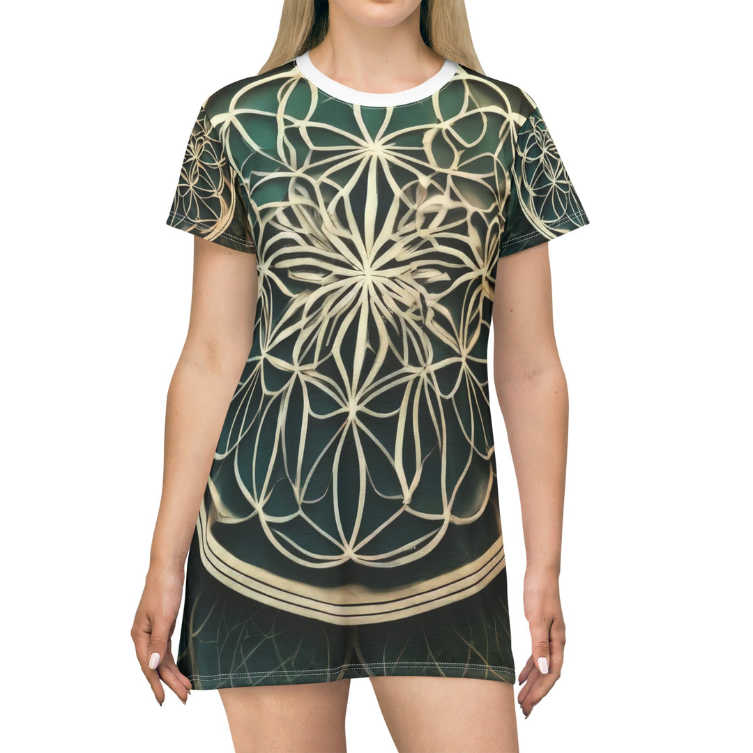 Mandala Organic Patterns - T-Shirt Dress - All Over Prints - g(0D·IO) - XS - -