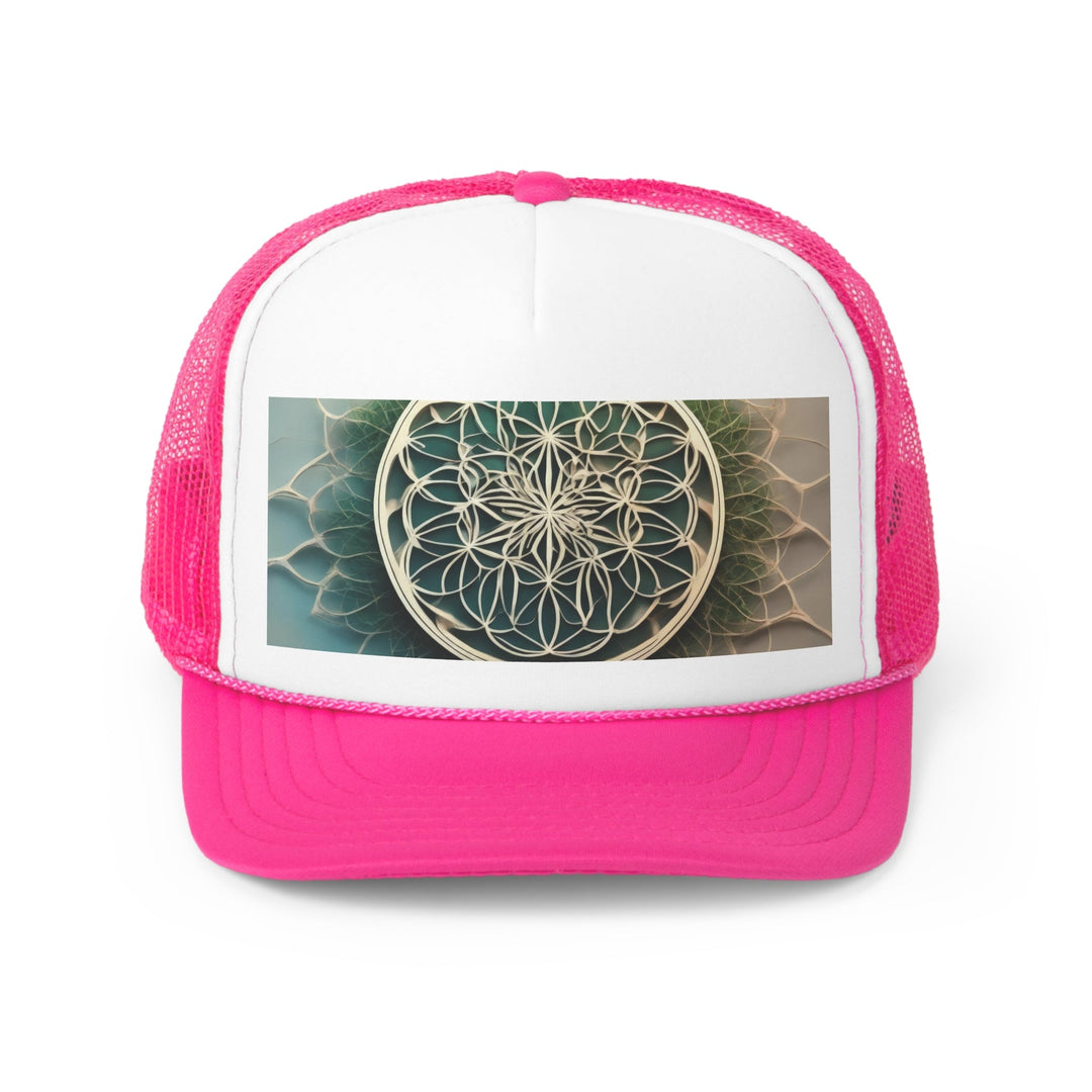 Mandala Organic Patterns - Trucker Hat - Hats - g(0D·IO) - Pink - One size -