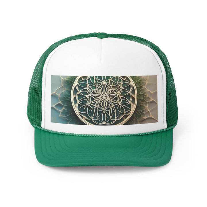 Mandala Organic Patterns - Trucker Hat - Hats - g(0D·IO) - Green - One size -