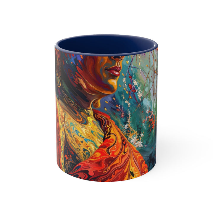 Meditative Vibrant Tranquility - Accent Coffee Mug - Mug - g(0D·IO) - Navy - 11oz -