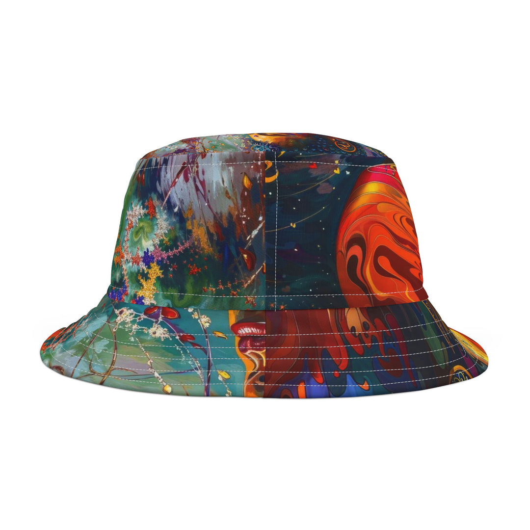 Meditative Vibrant Tranquility - Bucket Hat - Hats - g(0D·IO) - Large - White stitching -