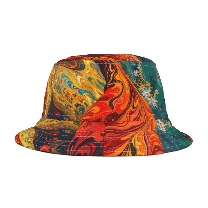 Meditative Vibrant Tranquility - Bucket Hat - Hats - g(0D·IO) - Large - White stitching -