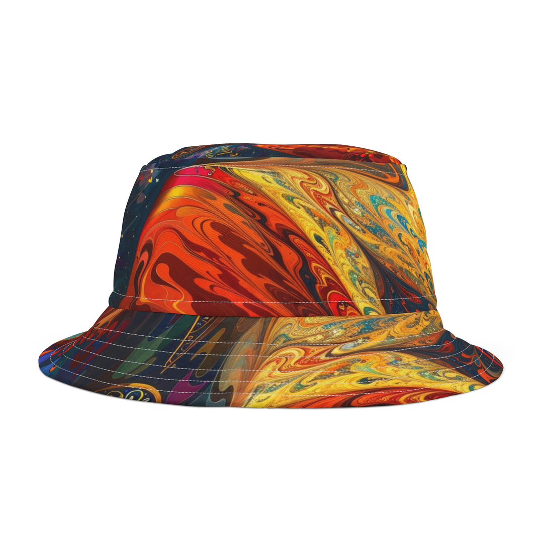 Meditative Vibrant Tranquility - Bucket Hat - Hats - g(0D·IO) - Large - White stitching -