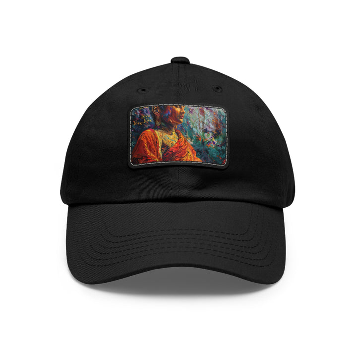 Meditative Vibrant Tranquility - Dad Hat - Hats - g(0D·IO) - Black / Black patch - Rectangle - One size