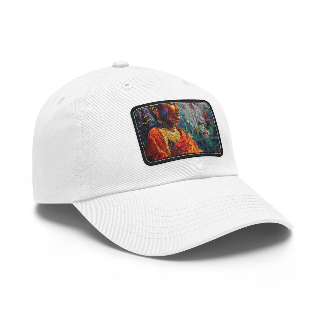 Meditative Vibrant Tranquility - Dad Hat - Hats - g(0D·IO) - White / Black patch - Rectangle - One size