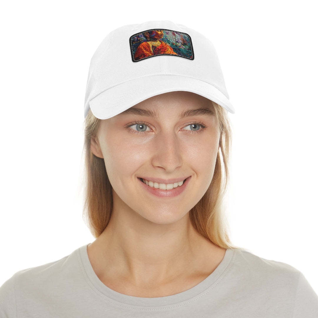 Meditative Vibrant Tranquility - Dad Hat - Hats - g(0D·IO) - White / Black patch - Rectangle - One size