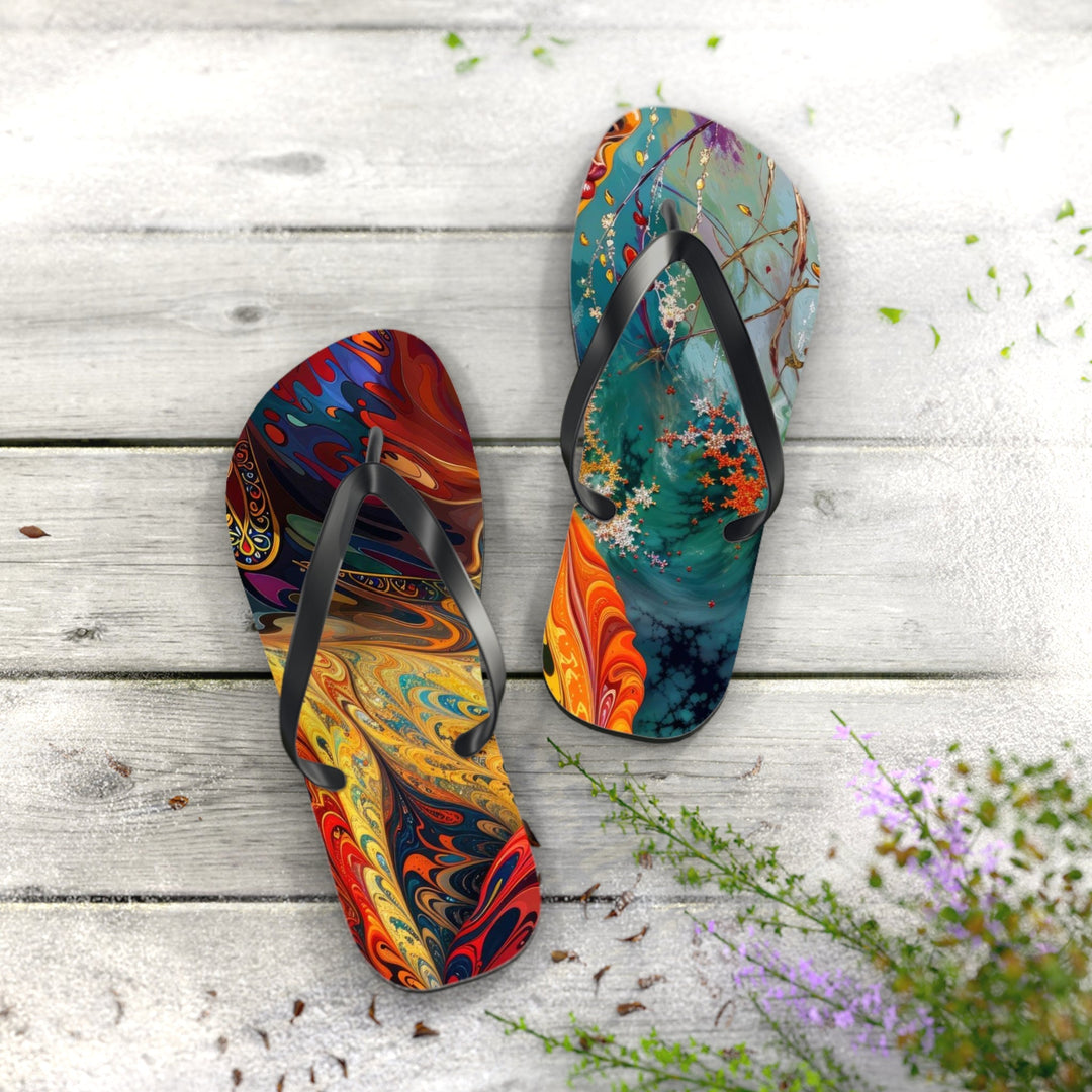 Meditative Vibrant Tranquility - Flip Flops - Shoes - g(0D·IO) - XL - Black sole -