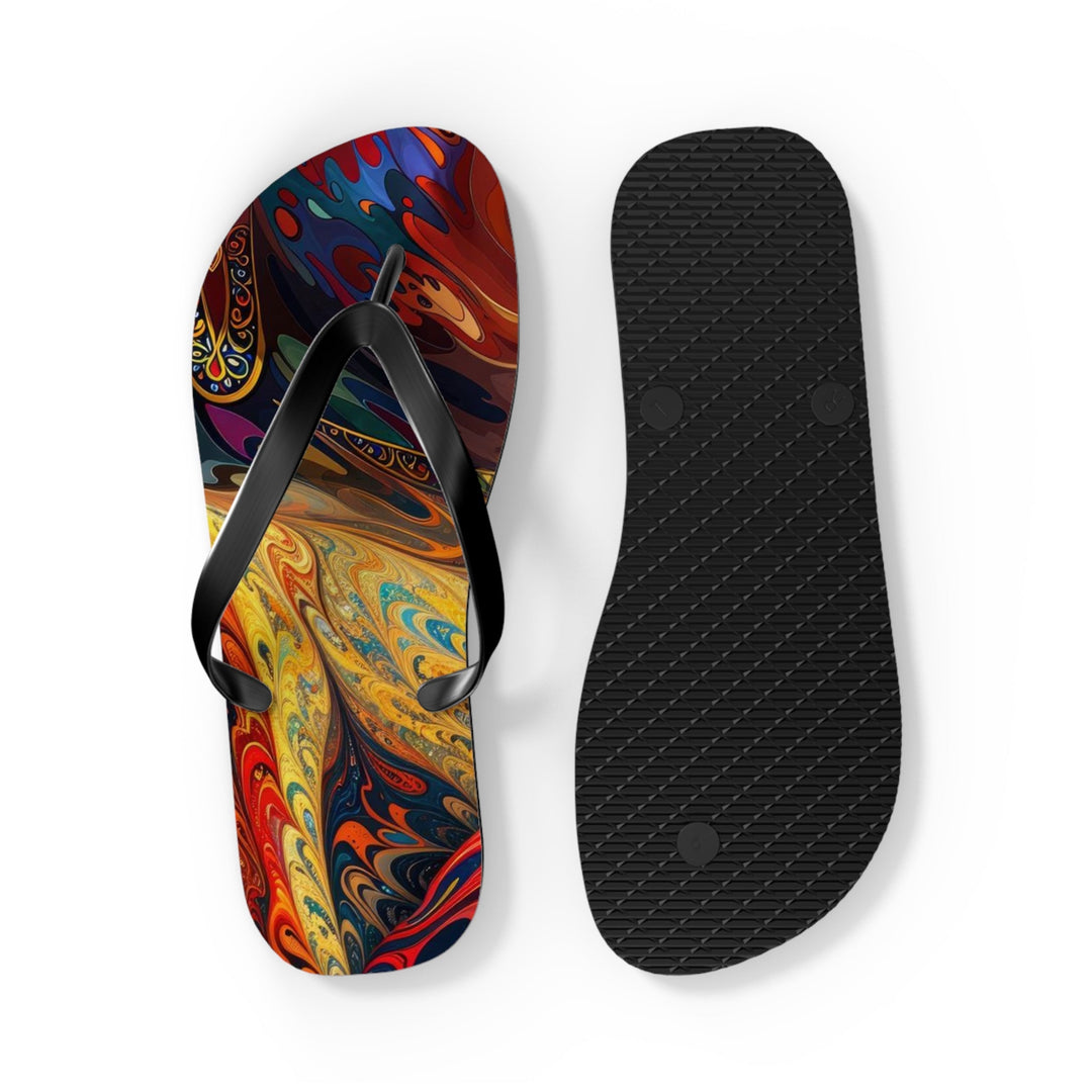 Meditative Vibrant Tranquility - Flip Flops - Shoes - g(0D·IO) - XL - Black sole -