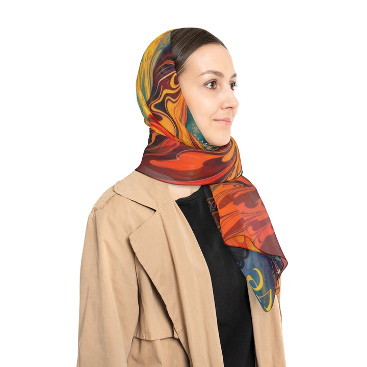 Meditative Vibrant Tranquility - Poly Scarf - Accessories - g(0D·IO) - Poly chiffon - 50" × 50" -