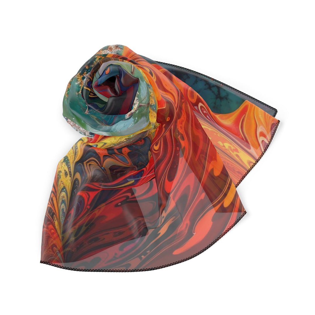 Meditative Vibrant Tranquility - Poly Scarf - Accessories - g(0D·IO) - Poly chiffon - 50" × 50" -