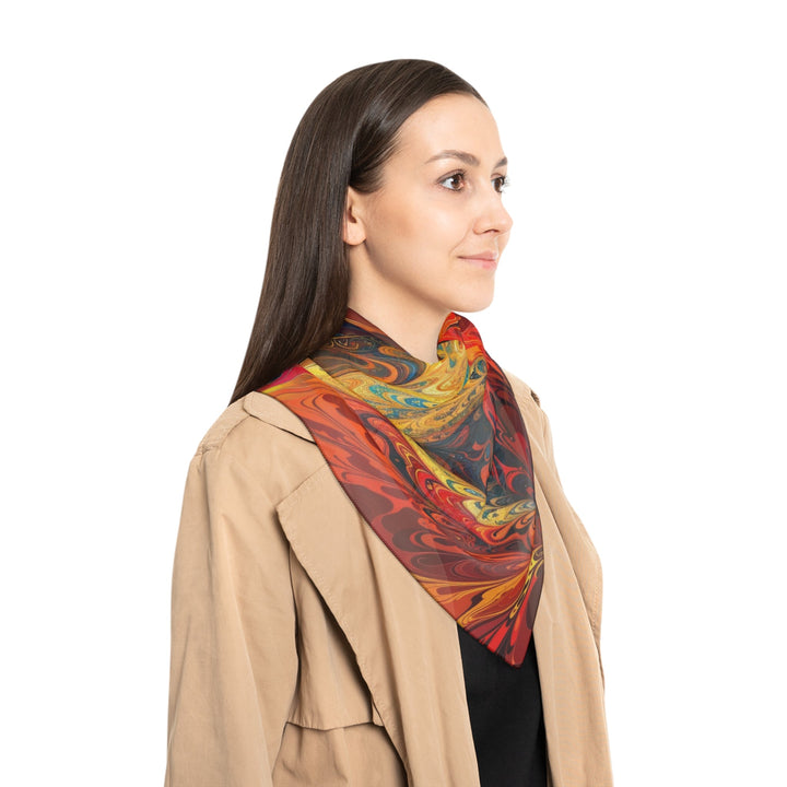 Meditative Vibrant Tranquility - Poly Scarf - Accessories - g(0D·IO) - Poly chiffon - 50" × 50" -