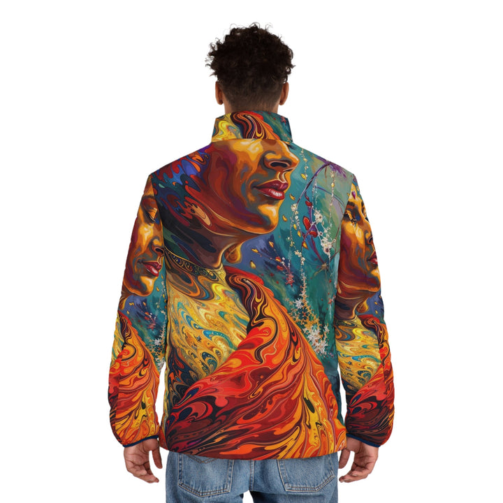 Meditative Vibrant Tranquility - Puffer Jacket - All Over Prints - g(0D·IO) - S - Black zipper -