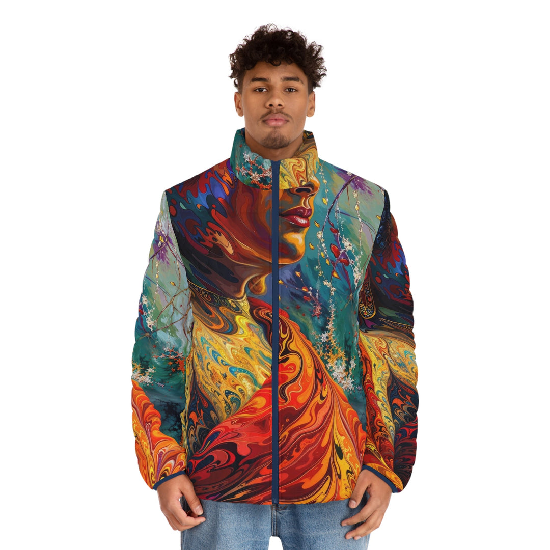 Meditative Vibrant Tranquility - Puffer Jacket - All Over Prints - g(0D·IO) - S - Black zipper -