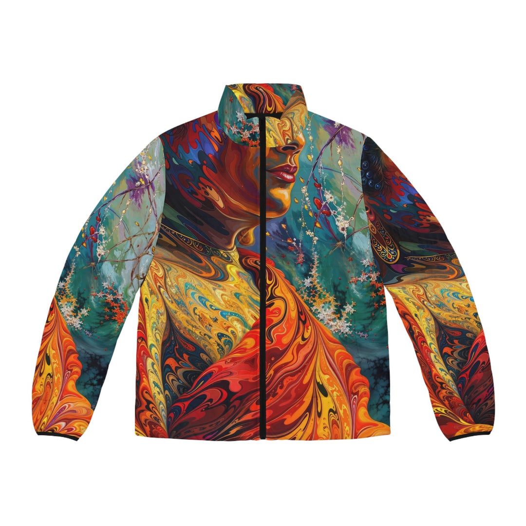 Meditative Vibrant Tranquility - Puffer Jacket - All Over Prints - g(0D·IO) - S - Black zipper -