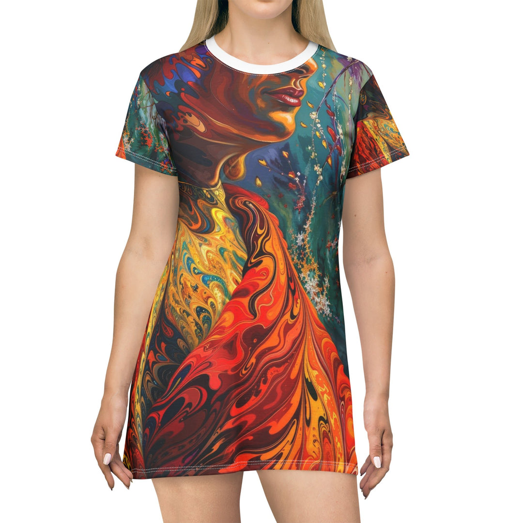 Meditative Vibrant Tranquility - T-Shirt Dress - All Over Prints - g(0D·IO) - XS - -