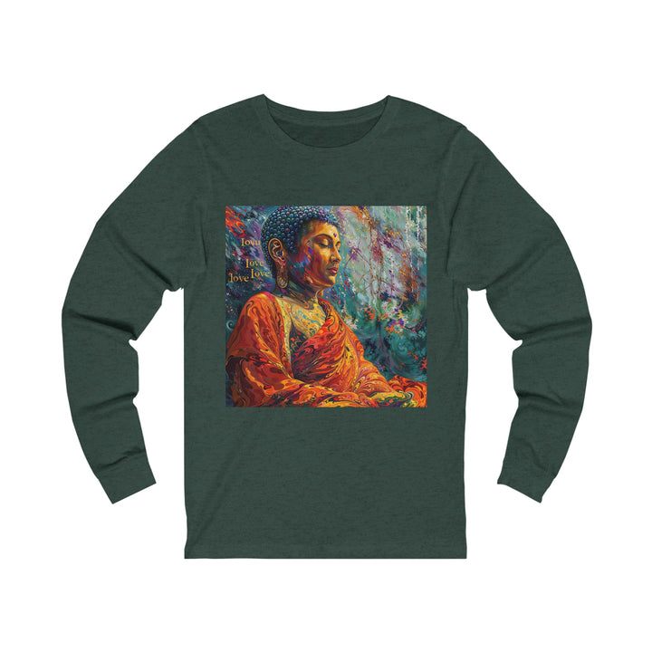 Meditative Vibrant Tranquility - Unisex Jersey Long Sleeve Tee - Long-sleeve - g(0D·IO) - S - Heather Forest -