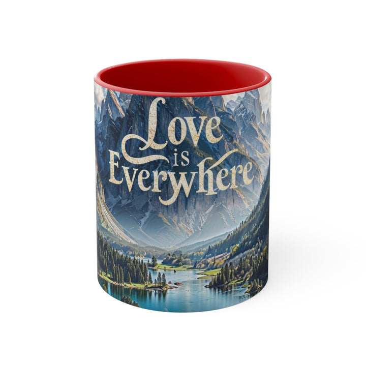 Mountainous Love Reflection - Accent Coffee Mug - Mug - g(0D·IO) - Red - 11oz -