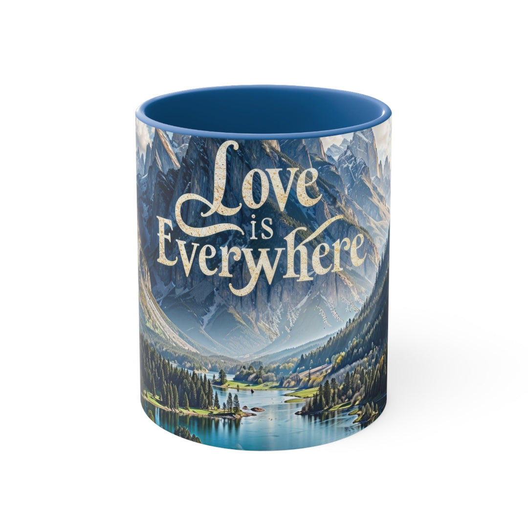 Mountainous Love Reflection - Accent Coffee Mug - Mug - g(0D·IO) - Blue - 11oz -