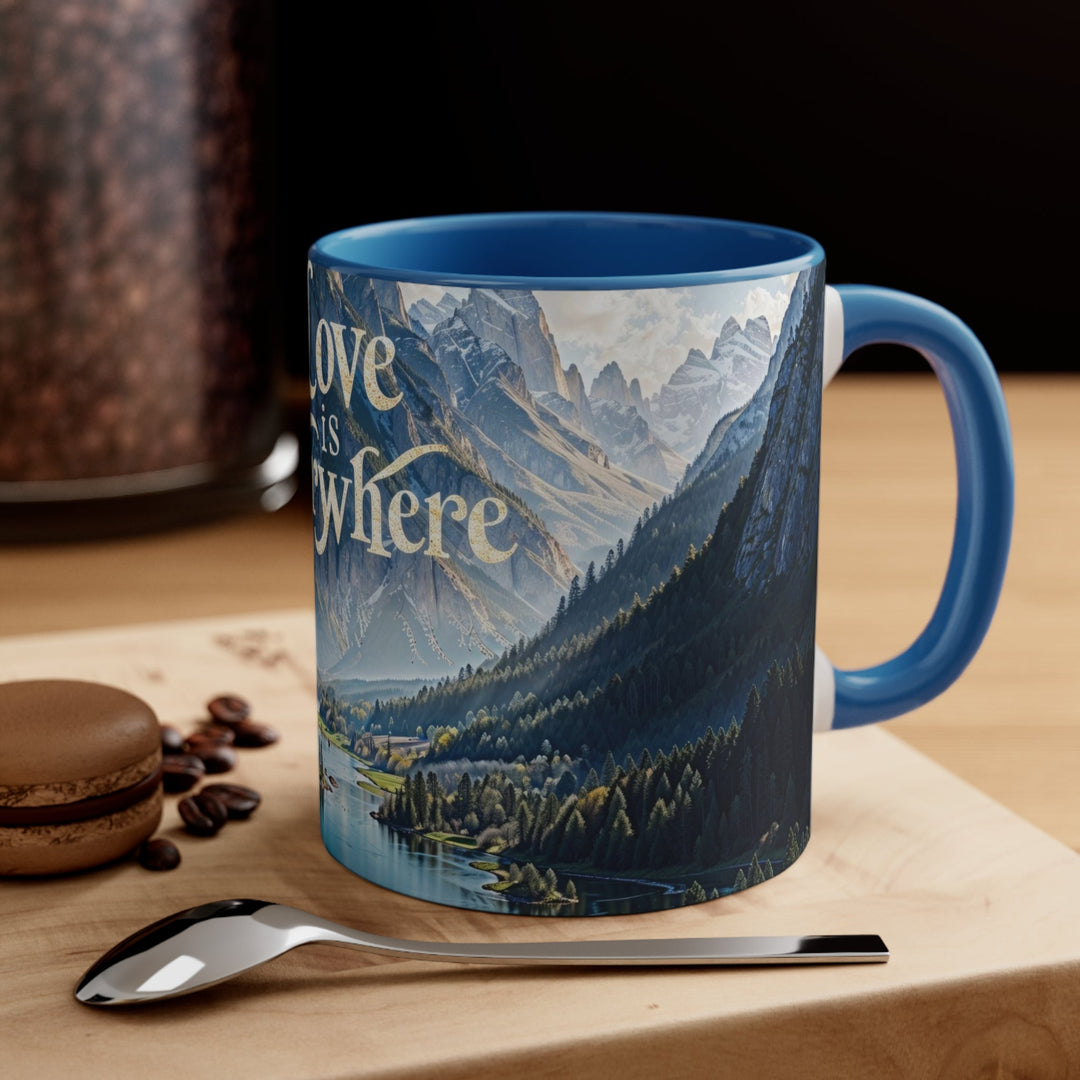 Mountainous Love Reflection - Accent Coffee Mug - Mug - g(0D·IO) - Pink - 11oz -