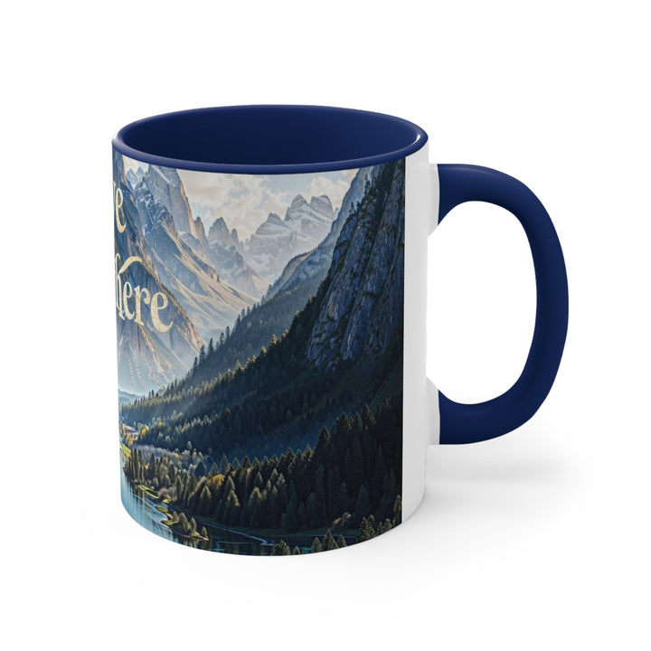 Mountainous Love Reflection - Accent Coffee Mug - Mug - g(0D·IO) - Pink - 11oz -