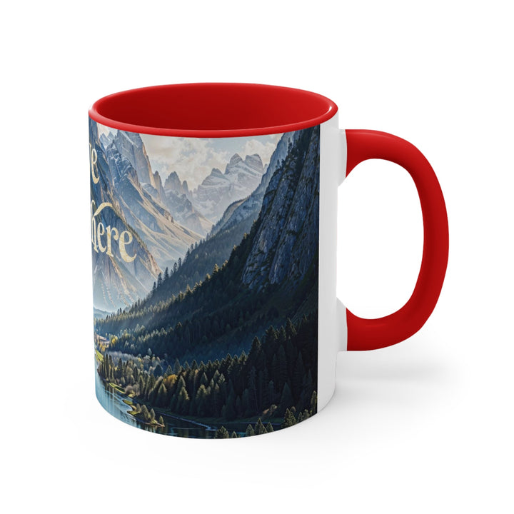 Mountainous Love Reflection - Accent Coffee Mug - Mug - g(0D·IO) - Pink - 11oz -