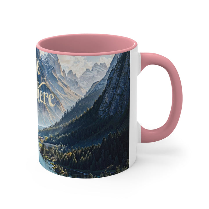 Mountainous Love Reflection - Accent Coffee Mug - Mug - g(0D·IO) - Pink - 11oz -