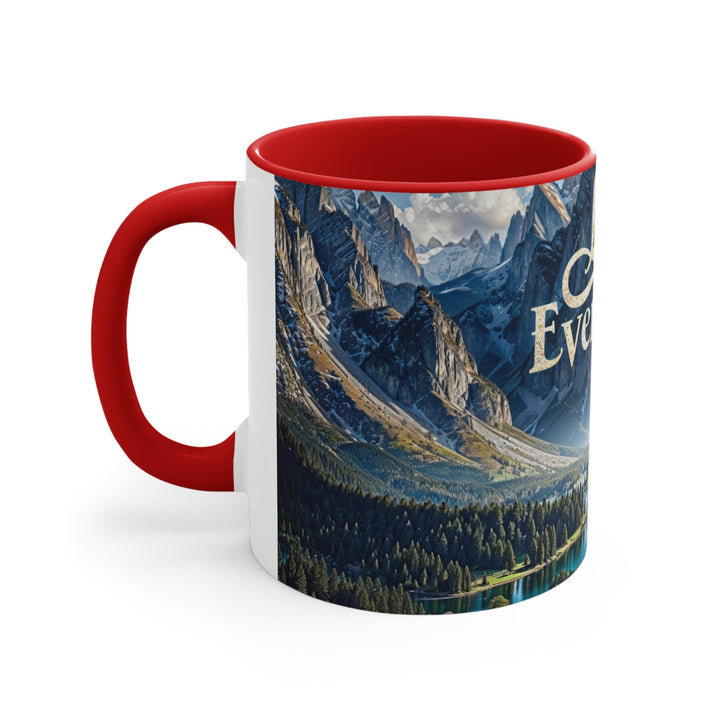 Mountainous Love Reflection - Accent Coffee Mug - Mug - g(0D·IO) - Pink - 11oz -