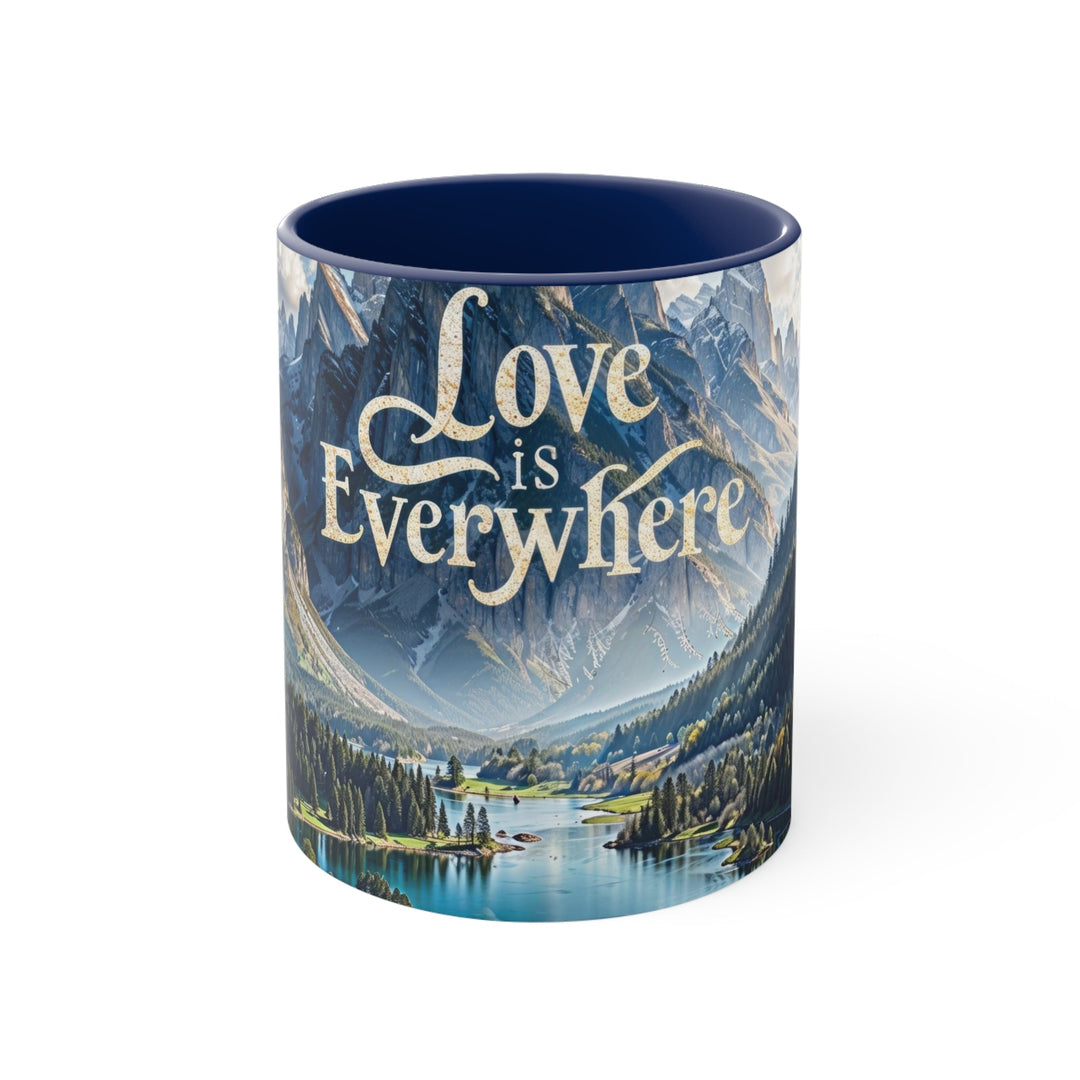 Mountainous Love Reflection - Accent Coffee Mug - Mug - g(0D·IO) - Navy - 11oz -