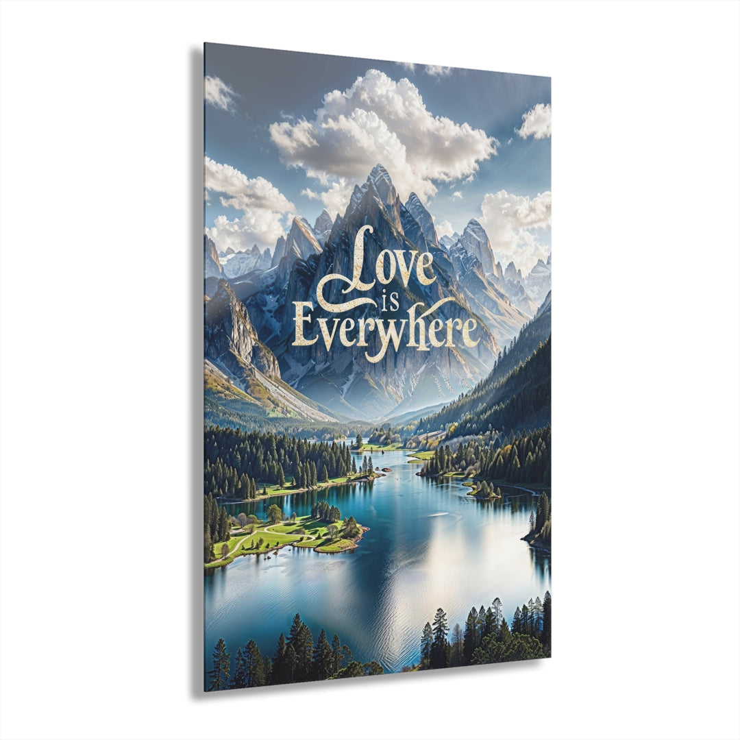 Mountainous Love Reflection - Acrylic Prints (French Cleat Hanging) - Home Decor - g(0D·IO) - 24" x 36" (Vertical) - 0.25'' -