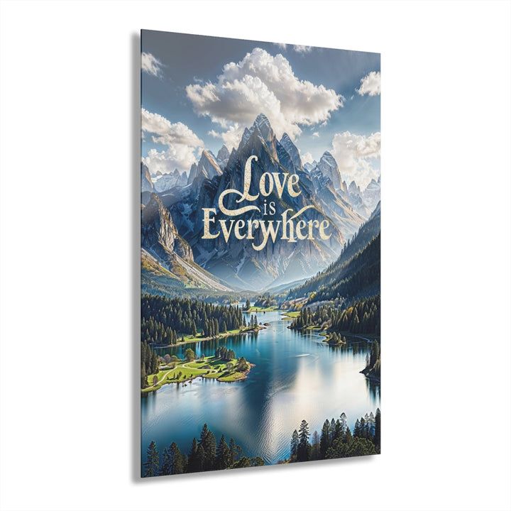 Mountainous Love Reflection - Acrylic Prints (French Cleat Hanging) - Home Decor - g(0D·IO) - 24" x 36" (Vertical) - 0.25'' -