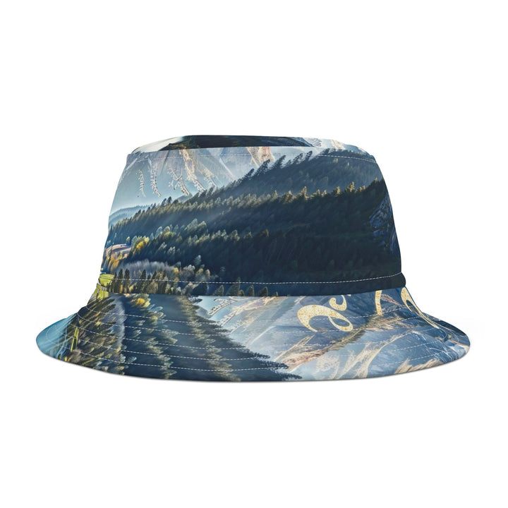 Mountainous Love Reflection - Bucket Hat - Hats - g(0D·IO) - Large - White stitching -