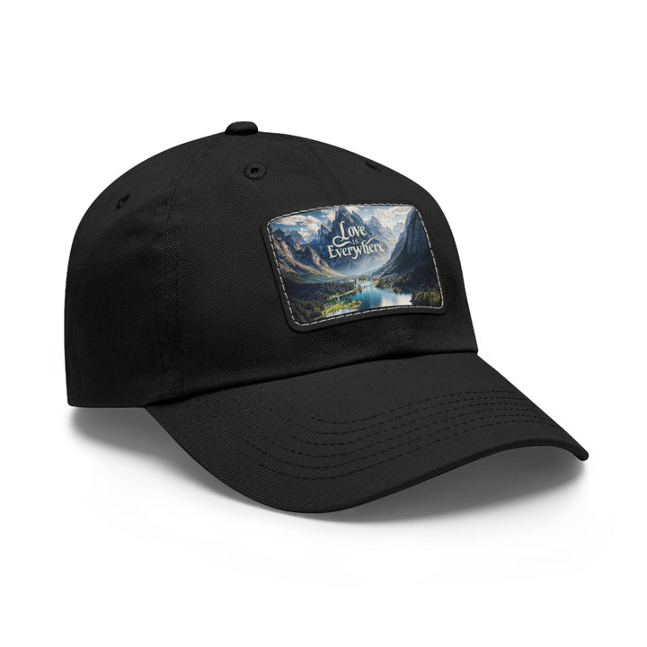 Mountainous Love Reflection - Dad Hat - Hats - g(0D·IO) - White / Black patch - Rectangle - One size