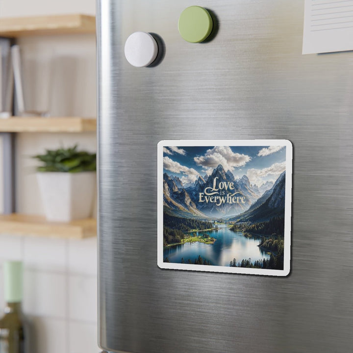 Mountainous Love Reflection - Die-cut Magnet - Home Decor - g(0D·IO) - 6 × 6" - Die-Cut - 1 pc