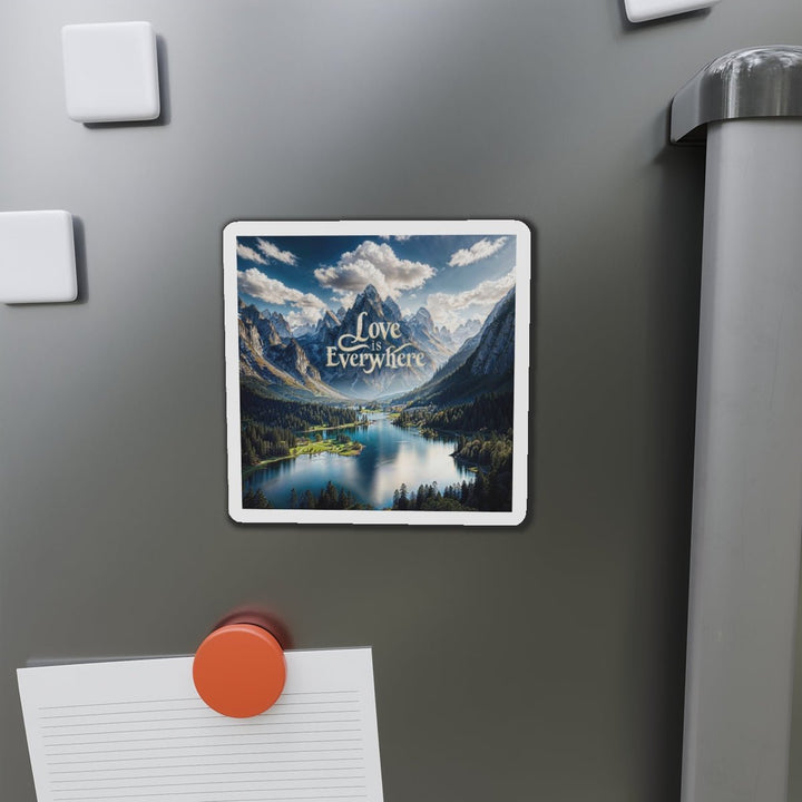 Mountainous Love Reflection - Die-cut Magnet - Home Decor - g(0D·IO) - 6 × 6" - Die-Cut - 1 pc