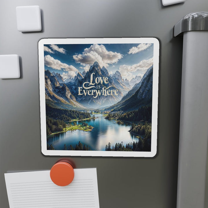 Mountainous Love Reflection - Die-cut Magnet - Home Decor - g(0D·IO) - 6 × 6" - Die-Cut - 1 pc