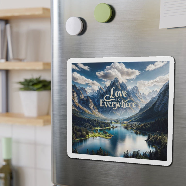 Mountainous Love Reflection - Die-cut Magnet - Home Decor - g(0D·IO) - 6 × 6" - Die-Cut - 1 pc