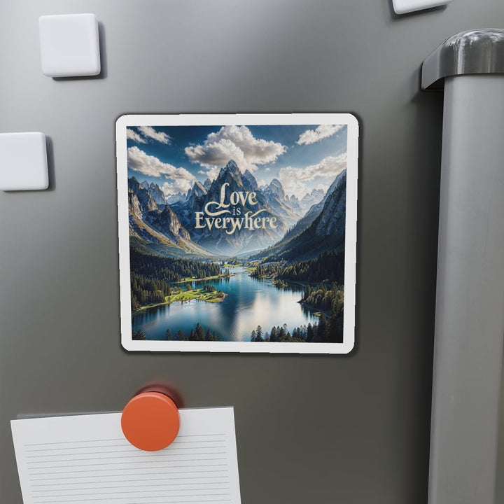 Mountainous Love Reflection - Die-cut Magnet - Home Decor - g(0D·IO) - 6 × 6" - Die-Cut - 1 pc