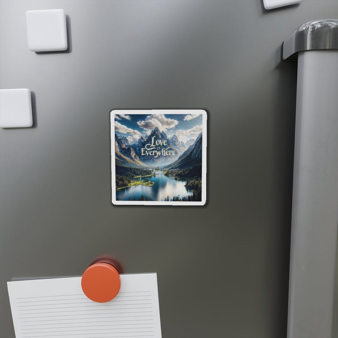 Mountainous Love Reflection - Die-cut Magnet - Home Decor - g(0D·IO) - 6 × 6" - Die-Cut - 1 pc