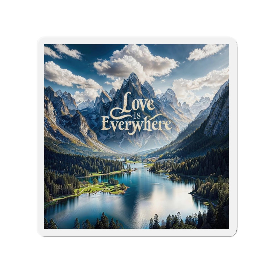 Mountainous Love Reflection - Die-cut Magnet - Home Decor - g(0D·IO) - 5" x 5" - Die-Cut - 1 pc