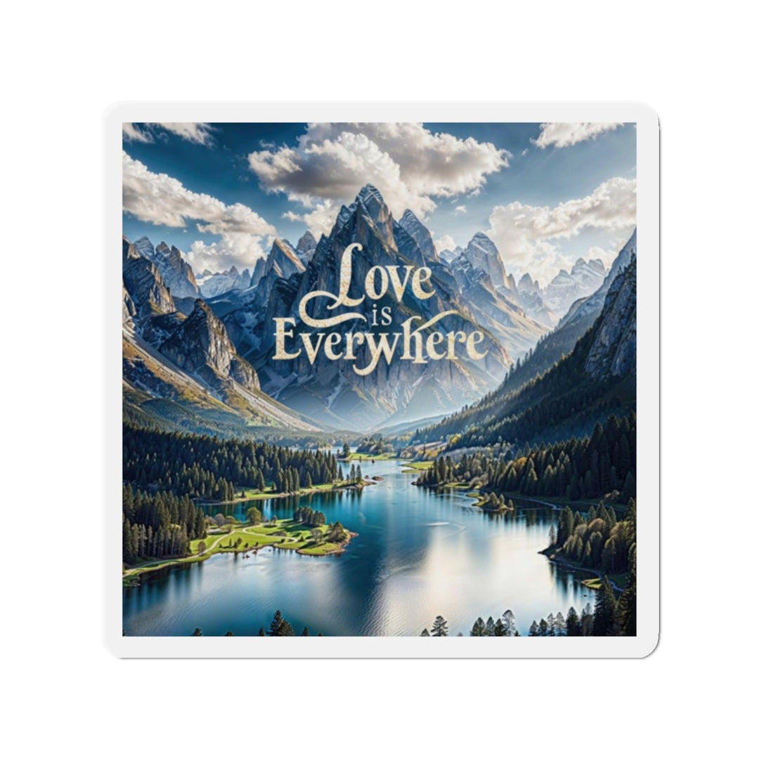 Mountainous Love Reflection - Die-cut Magnet - Home Decor - g(0D·IO) - 2" x 2" - Die-Cut - 1 pc