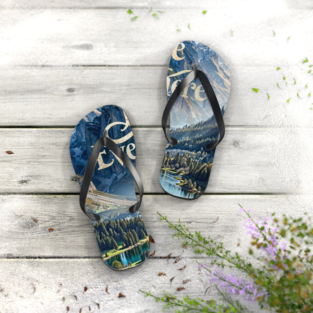 Mountainous Love Reflection - Flip Flops - Shoes - g(0D·IO) - XL - Black sole -