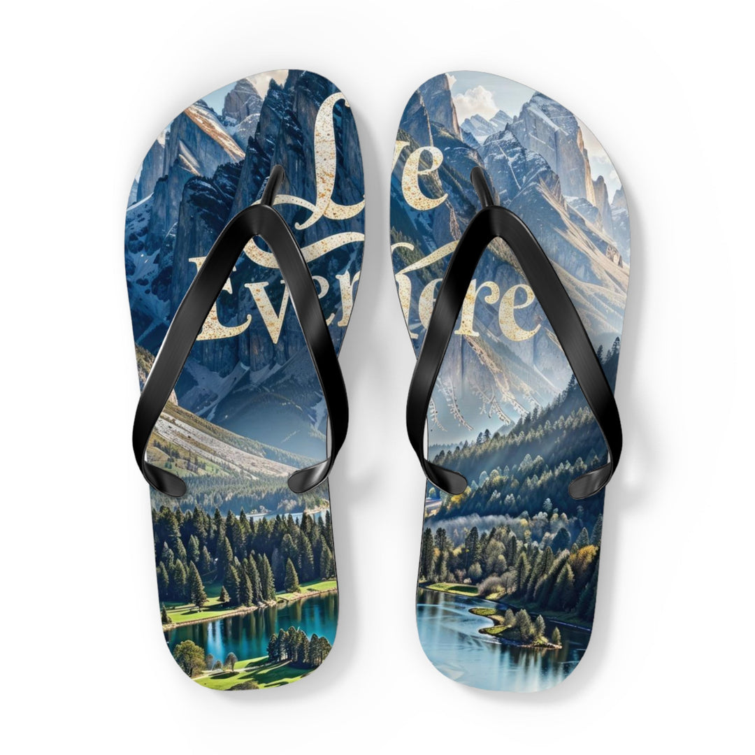 Mountainous Love Reflection - Flip Flops - Shoes - g(0D·IO) - XL - Black sole -