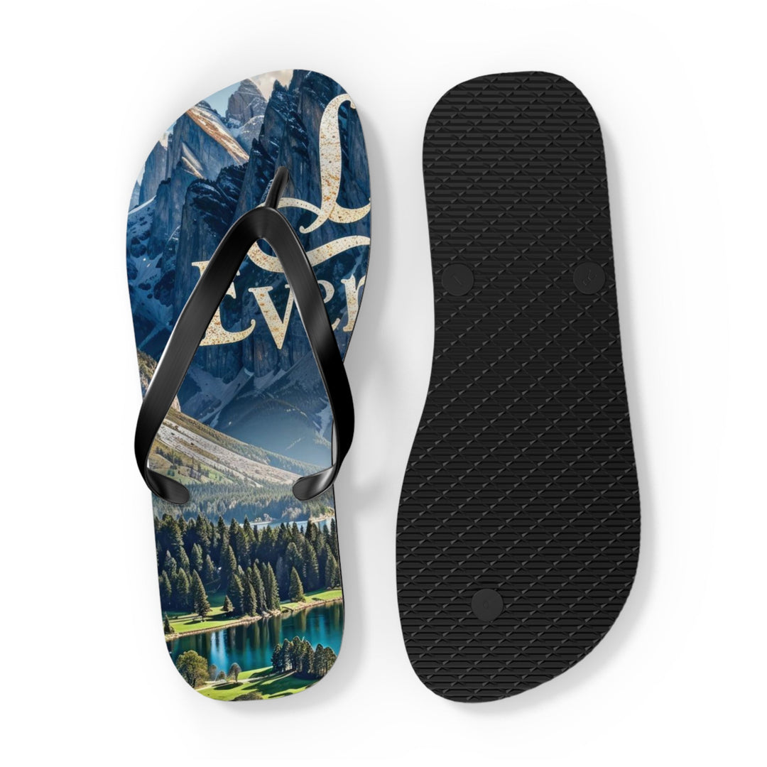 Mountainous Love Reflection - Flip Flops - Shoes - g(0D·IO) - XL - Black sole -